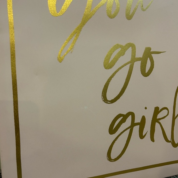 Blush Pink and Gold Canvas Wall Decor “You Go Girl” - Picture 3 of 5